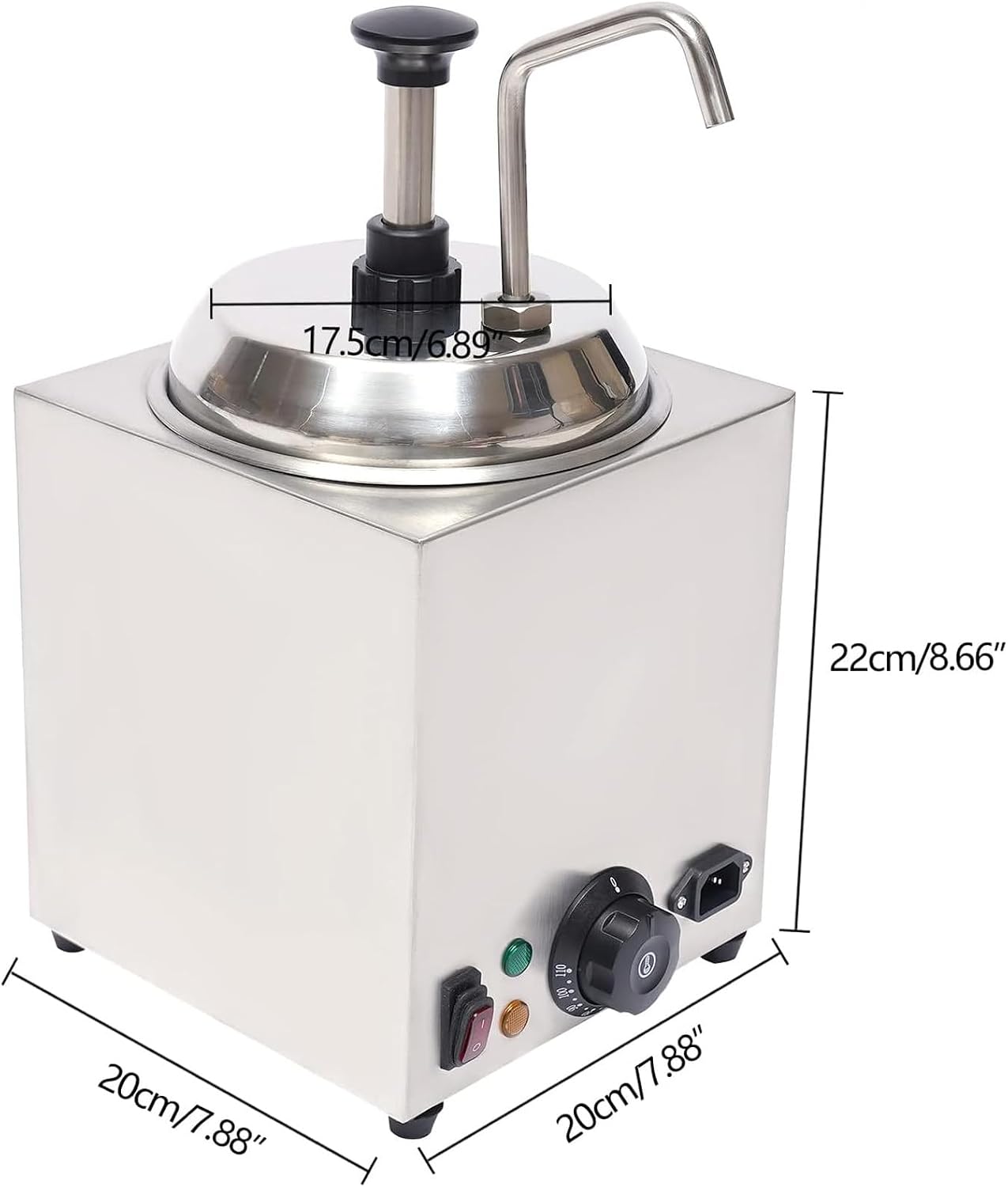 30-110℃ Sauce Pump Dispenser, Electric Cheese Warmer Dispenser, Commercial Hot Fudge Warmer for Restaurants, Snack Stations, Cupcake Store