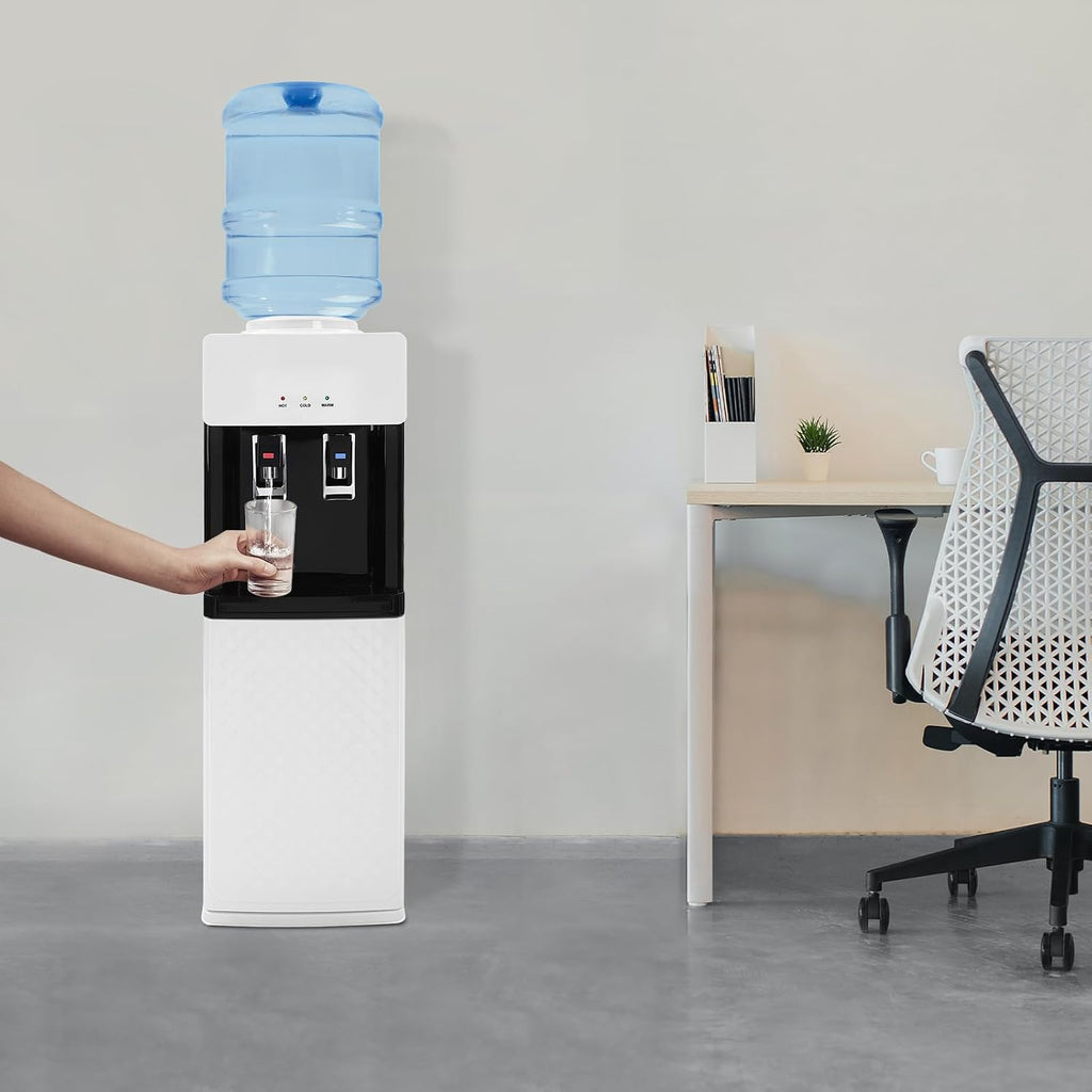Standing Hot & Cold Water Cooler Dispenser, 5Gal Top Loading Electric Heater/Cooler with Child Lock for Home, Office, Gym, Kitchen