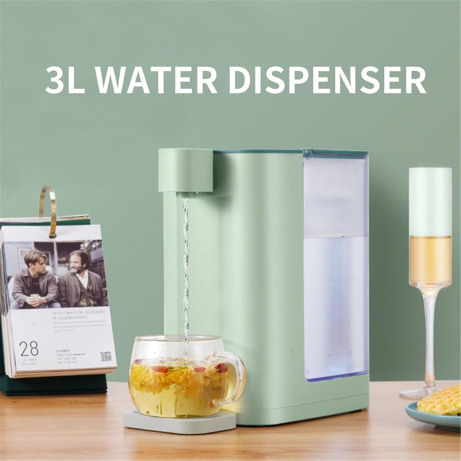Water Dispenser Instant Desktop Water Dispenser 3-Second Fast Heating Desktop Water Heater Mini Smart Water Dispenser Water Cooler(White)