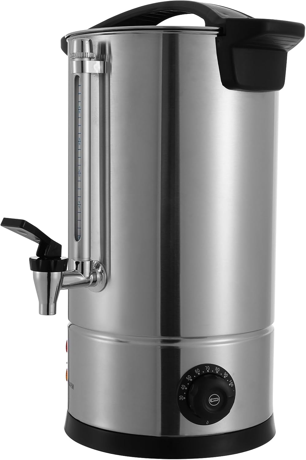 DYRABREST 10L Commercial Coffee Urn Stainless Steel Electric Coffee Maker with Temperature Control 86-230°F & Auto Keep Warm, Hot Water Dispenser for Party Church Office Restaurant, Silver (25L)