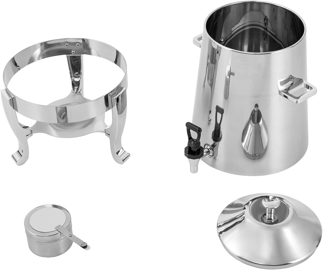 13L/3.5 Gallon Stainless Steel Coffee Urn, Hot Beverage Dispenser Can with Fuel Tray Holder, Insulated Drink Dispenser with Faucet for Hot and Cold Drinks, Party Catering Events (Fuel Heating)