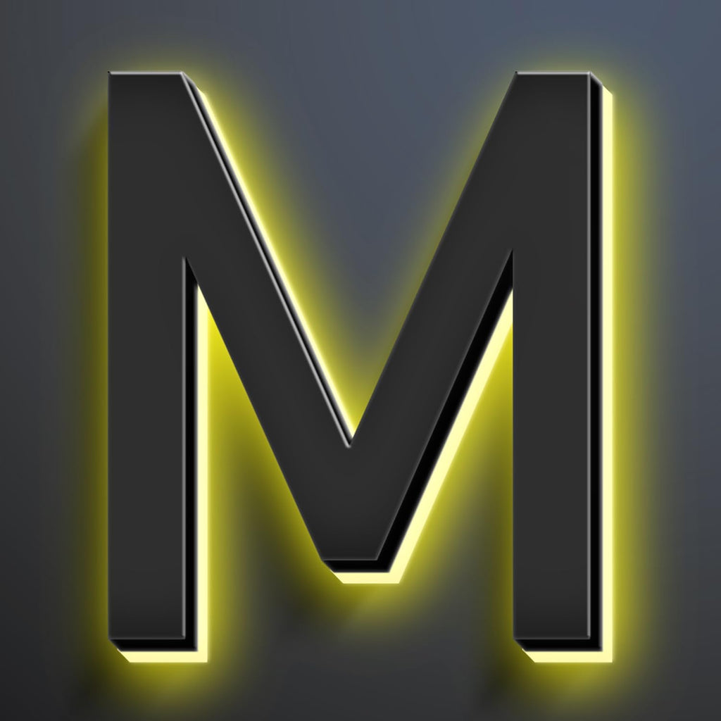 18 Inch Backlit LED Illuminated House Numbers For A Modern Home Look Stylish Light Up Address Signs Create A Striking First Impression Home Address Numbers,M