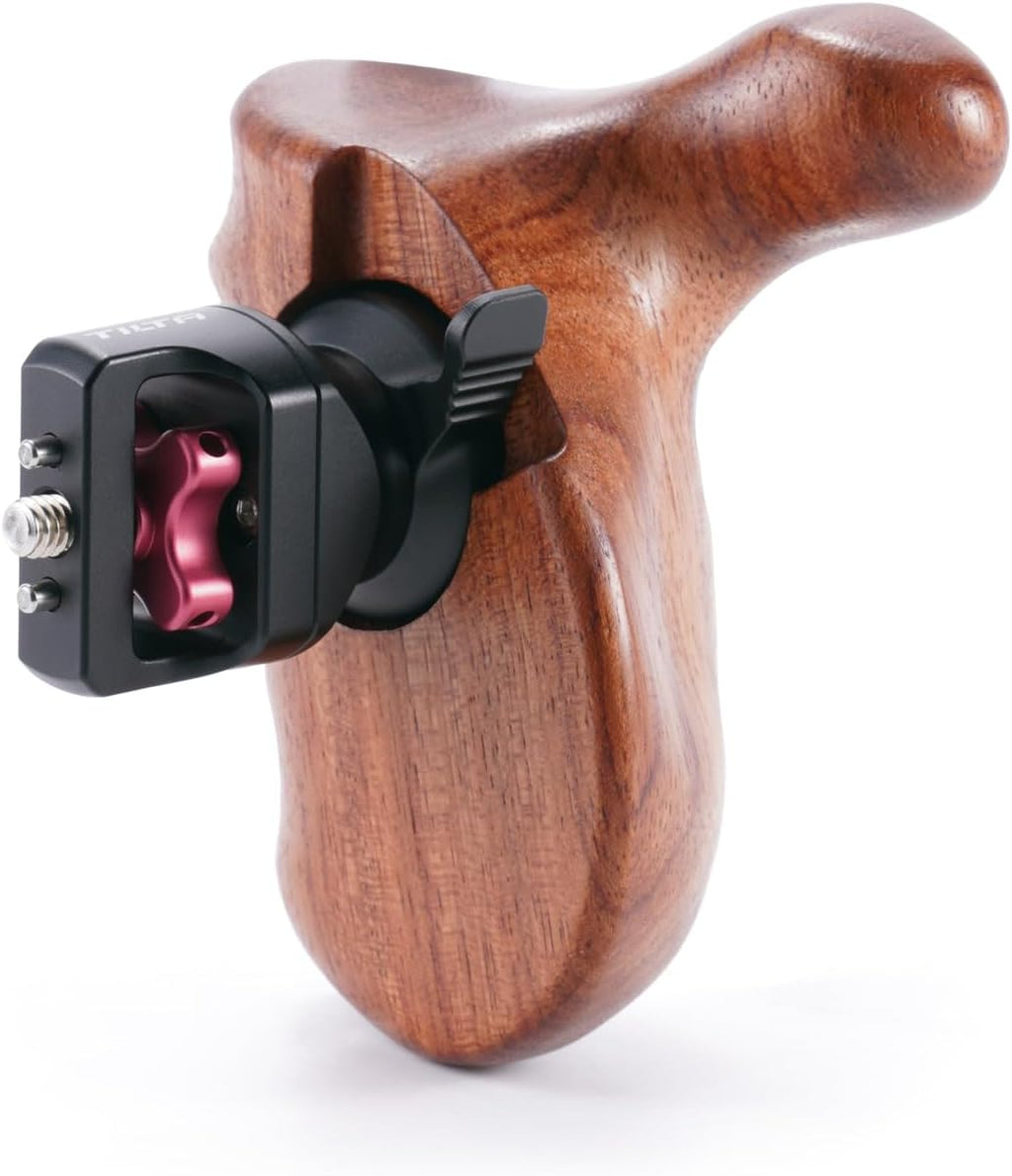 Tilta Advanced Side Wooden Handle | Black Walnut Wood & Aluminum Alloy Build | Quick Release Button TA-AWH8-R-B (VIII - NATO Rail - Right) (1/4-20' with Locating Pins - Type XI)