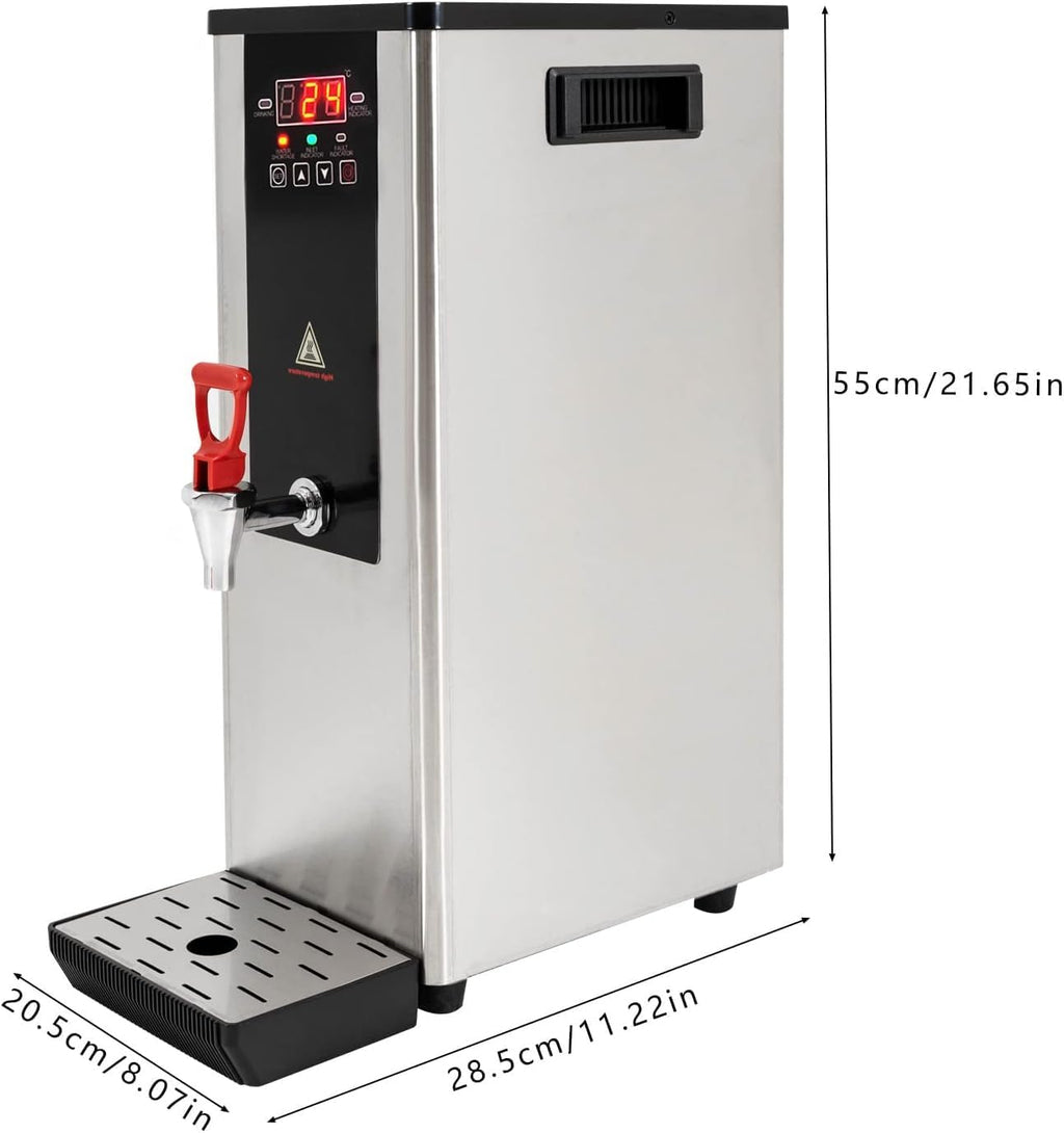 2400W Electric Commercial Water Boiler and Dispenser - 10L Stainless Steel Automatic Hot Water Machine with LCD Display and Faucet for Tea Coffee - Instant Boiling Water!