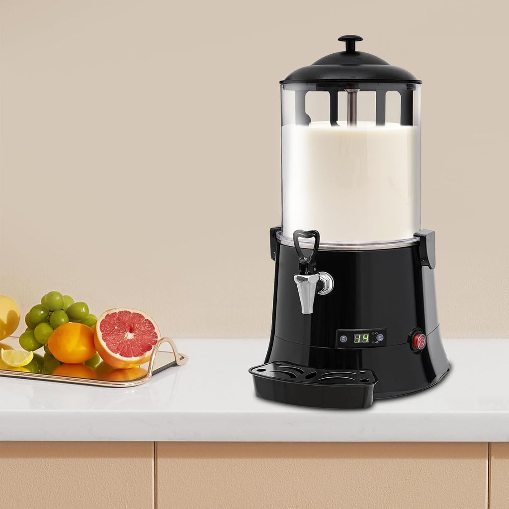 10LHot Chocolate Machine & Commercial Hot Drink Dispenser, Electric Beverage Warmer with 86-194°F Intelligent Temperature Control, Multi-Function Dispenser for Cocoa Milk Coffee and Tea