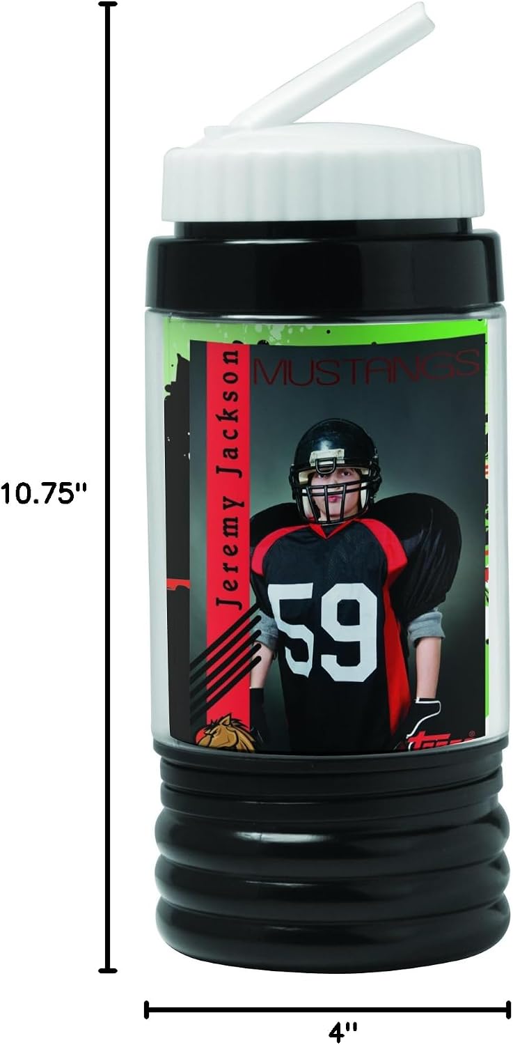 Neil Enterprises, Inc. 15 oz. Black Photo Sports Bottle - Case of 24