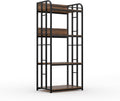 Takywep 4 Tier Bakers Rack, Freestanding Microwave Stand, Industrial Kitchen Storage Rack with Adjustable Shelves, Heavy Duty Metal Frame Utility Shelves for Living Room, Garage