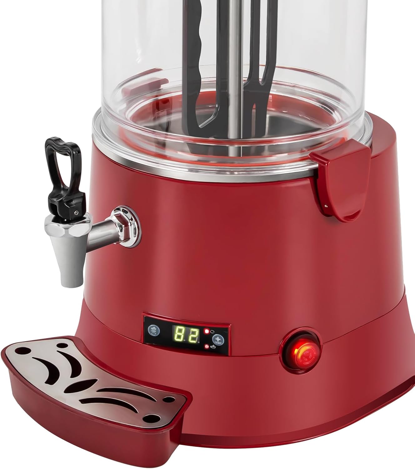 10L/2.64Gal Hot Chocolate Melting Machine,400W Electric Commercial Drinking Hot Chocolate Dispenser with Premium Faucet,86-194℉ Tabletop Beverage Warmer for Heating & Mixing Chocolates Coffee Milktea