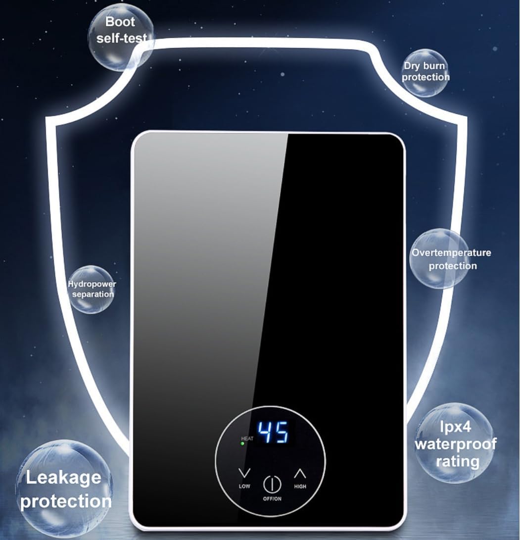 Electric Instant Hot Water Heater Shower Electric Tankless Shower Hot Water Faucet Kitchen Bathroom Instantaneous Water Heater Tap
