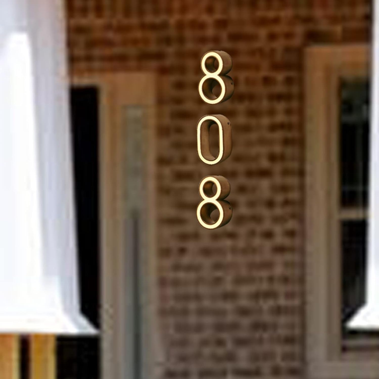16' Modern Illuminated LED Address Signs For House, Backlit Floating LED House Number For Outside, Waterproof Light Up House Address Numbers,9