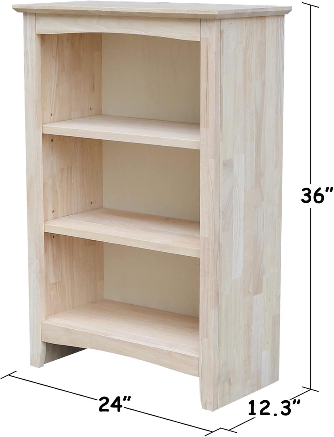 Solid Wood Shaker Bookcase - 36' H