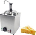 650W Electric Hot Fudge Warmer,Cheese Dispenser with Pump,2.3L Cheese Sauce Warmer Pump Dispenser,Stainless Steel Cheese Pump Dispenser for Fudge Cheese Caramel (B)