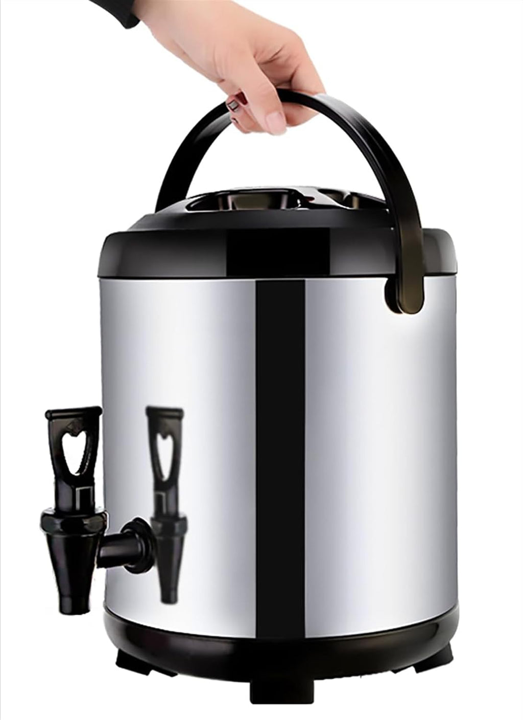 Hot and Cold Water Boiler Dispenser with Faucet 304 Stainless Steel Large Coffee Urn Insulated Barrel 6L/8L/10L/12L for Home Commercial (B 8L)