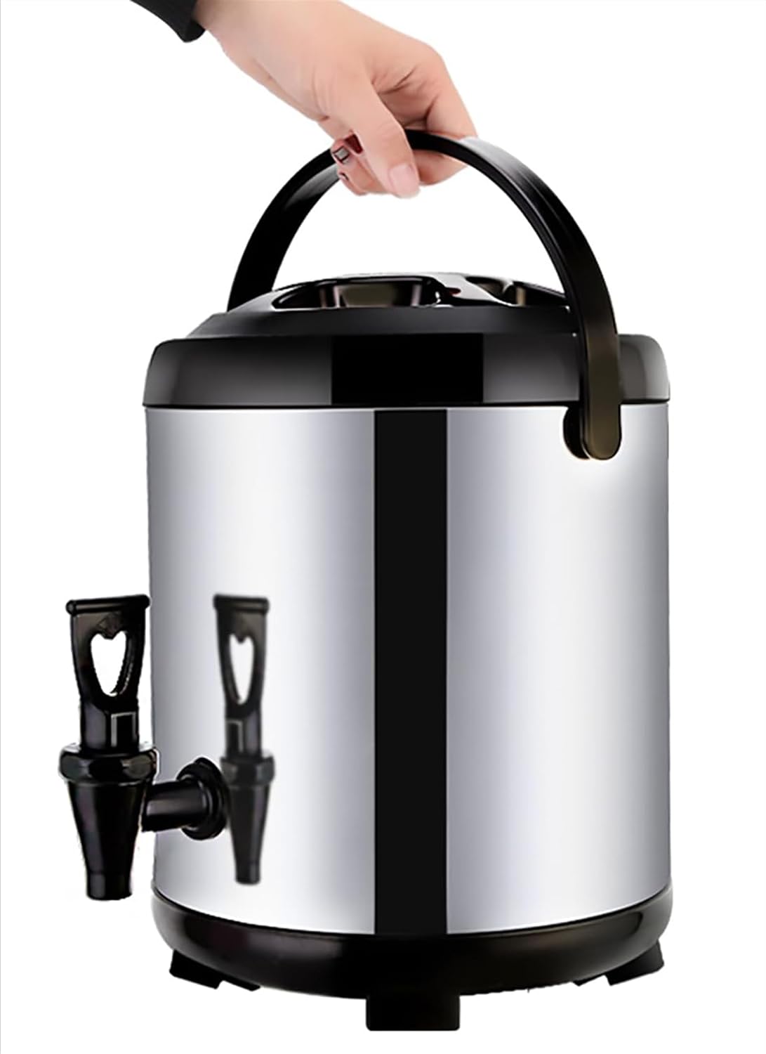 Hot and Cold Water Boiler Dispenser with Faucet 304 Stainless Steel Large Coffee Urn Insulated Barrel 6L/8L/10L/12L for Home Commercial (B 8L)