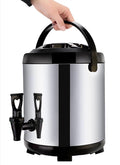 Hot and Cold Water Boiler Dispenser with Faucet 304 Stainless Steel Large Coffee Urn Insulated Barrel 6L/8L/10L/12L for Home Commercial (B 6L)