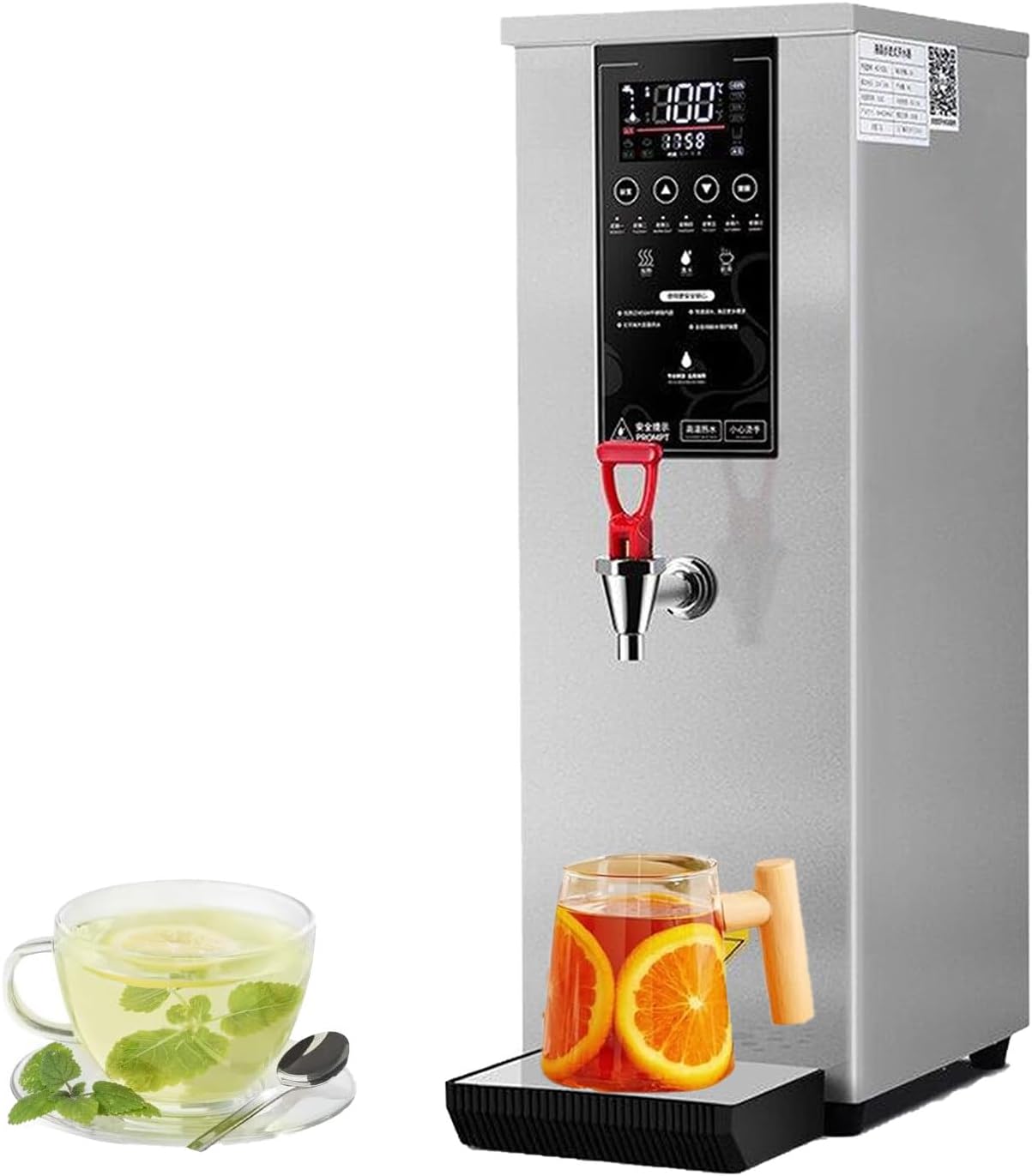 Hot Water Dispenser Commercial Water Boiler Electric Warmer Hot Water Machine, 25L/60L per Hour, Stainless Steel, Large Capacity, 3000W Fast Heating for Restaurant, Hotel, Office,Silver