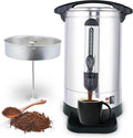 APOXCON Coffee Urn Commercial Grade Coffee Maker Double Wall Stainless Steel Large Hot Water Urn, 1500W Quick Brew Coffee Percolator Electric with Keep Warm Function, 100-Cup 14 L