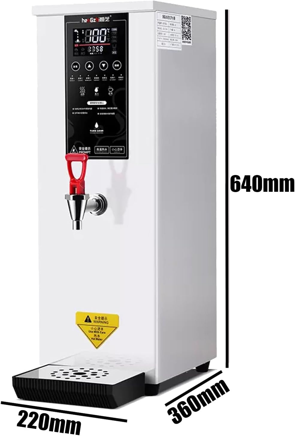 Commercial Electric Water Dispenser with Built-in Purifier, 60L/H, LCD Touch Control, Automatic Boiling,Safe to Drink (White 220V)