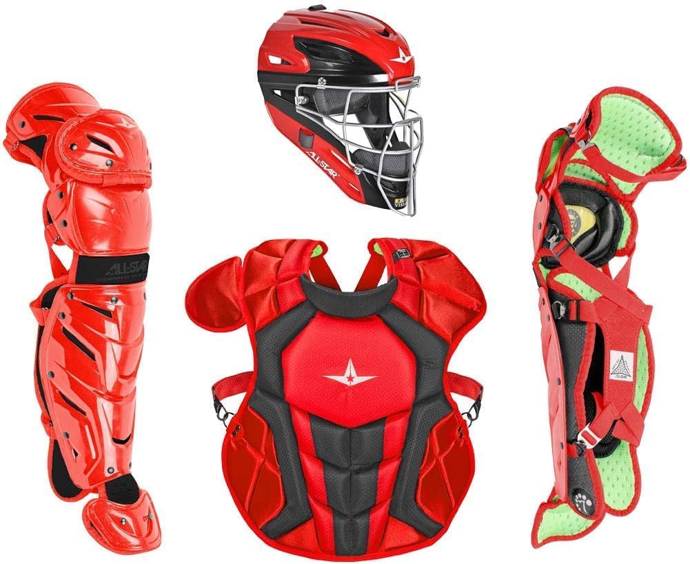 All-Star S7 Axis Ages 9 to 16 - Baseball Catching Equipment Kit (Includes Helmet, Chest Protector, Leg Guards), Meets NOCSAE