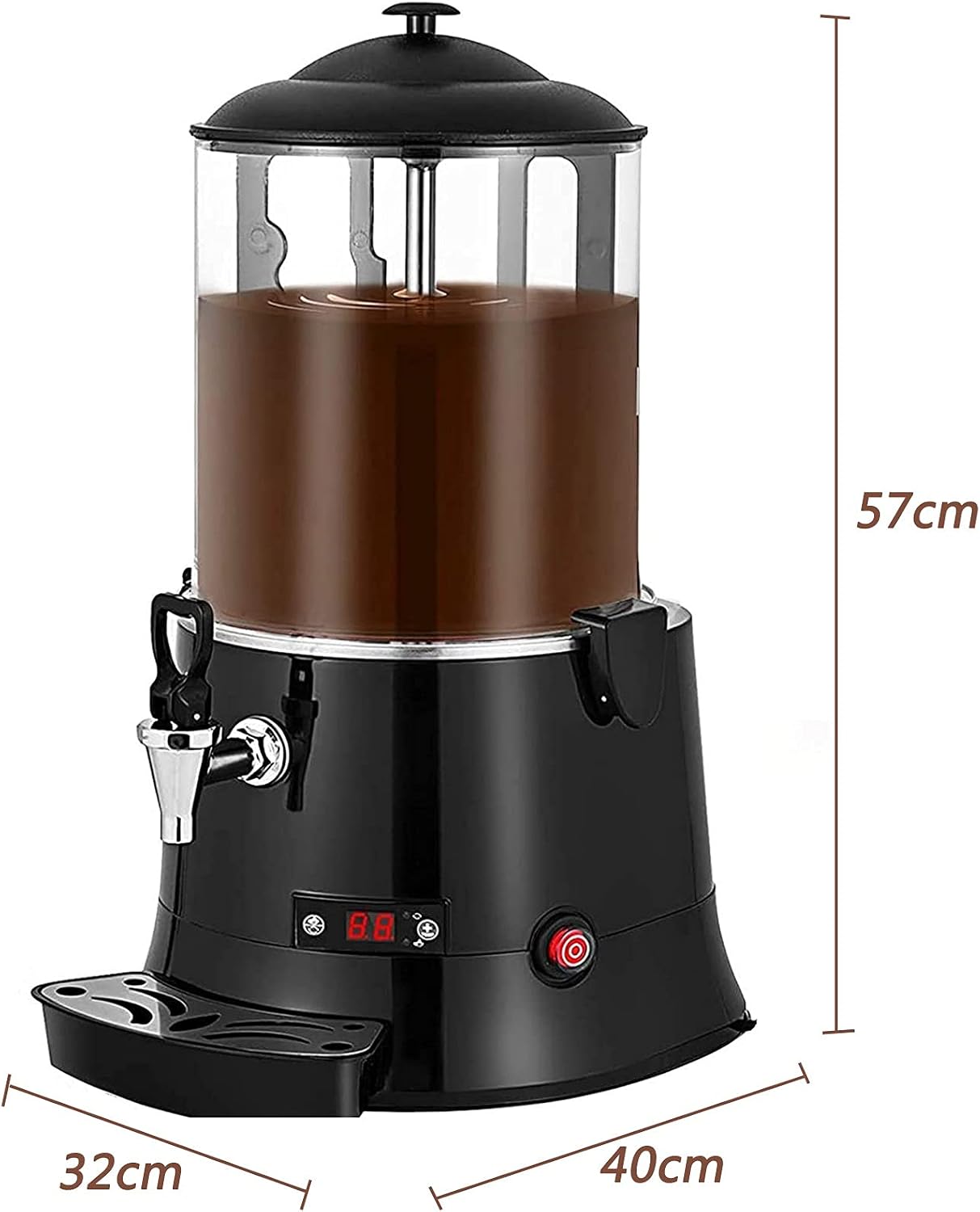 Hot Automatic Beverage Mixes Maker, Commercial Dispenser, Electric Milk Steamer Foam Maker, 400W Chocolate Maker, Coffee Maker Water Urn, for Espresso, Water, Tea, Chocolate
