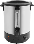 Commercial Hot Water Dispenser, 5 Gallon Stainless Steel Electric Heat Preservation Bucket, Large Hot Coffee Dispenser for Buffet, Hotel, Restaurant, Adjustable Temperature 86-230 ℉ (Black)
