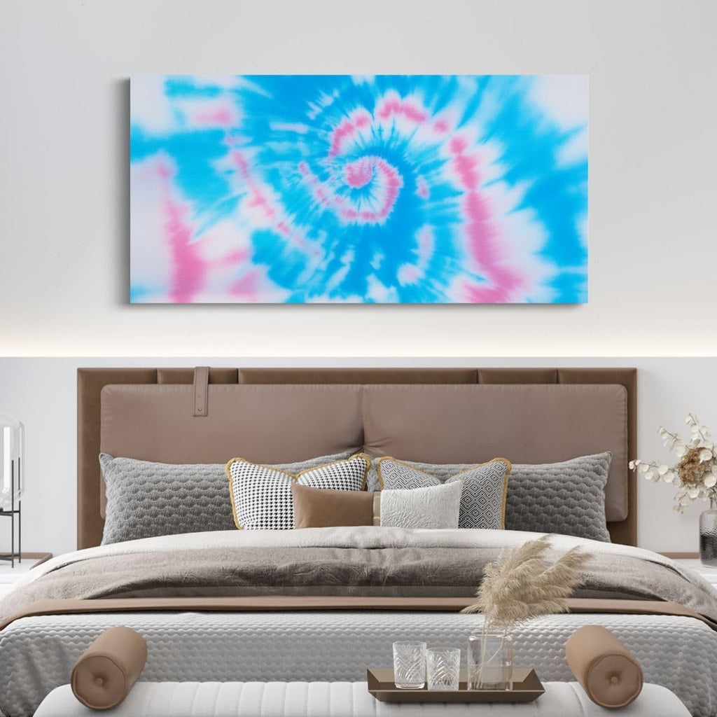 Erosebridal Tie Dye Blue Large Wall Decor 58'x29' | Swirl Bathroom Wall Art Boho Artwork Posters Bohemian Gypsy Watercolor Poster Print