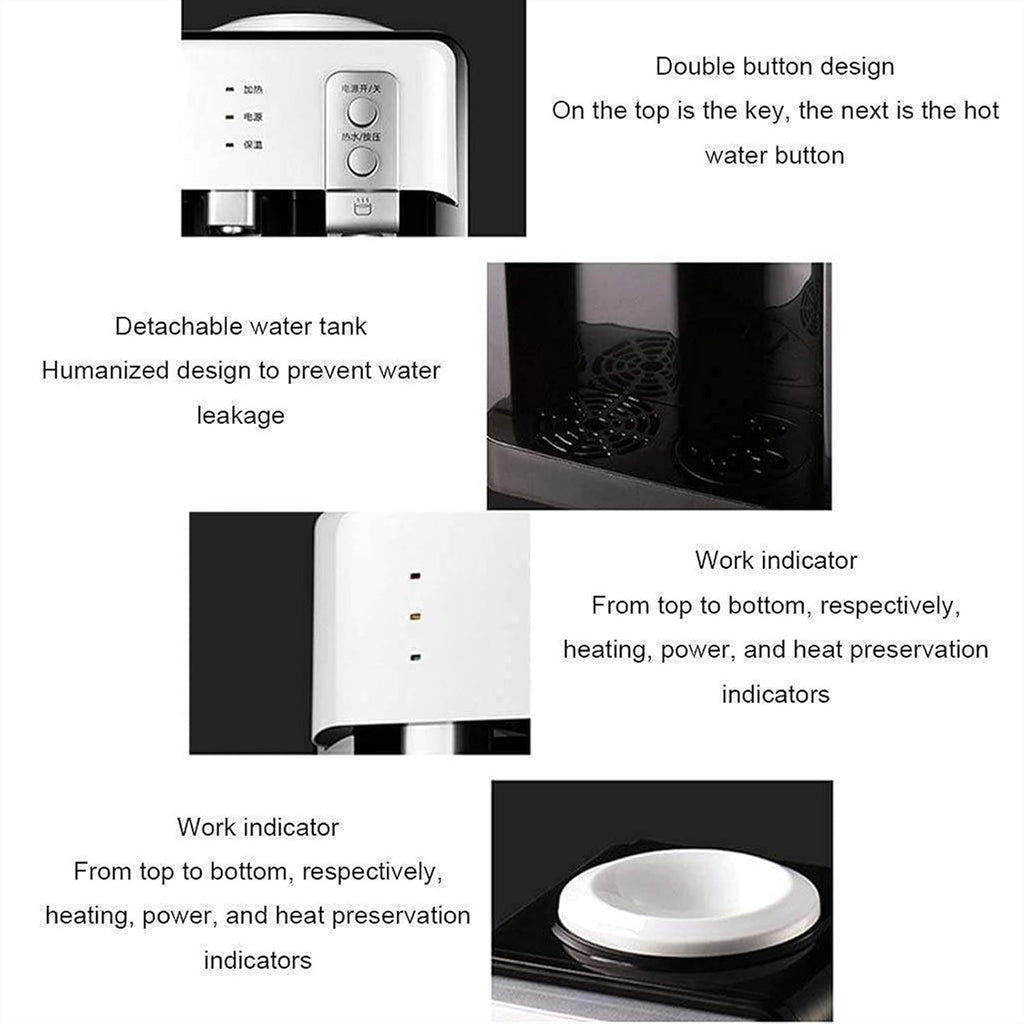 Electric Water Dispenser, Desktop Water Dispenser Cold Hot Ice Water Cooler Heater Drinking Fountain for Home Hotel Coffee Tea Bar (Black Cold/Warm/hot)
