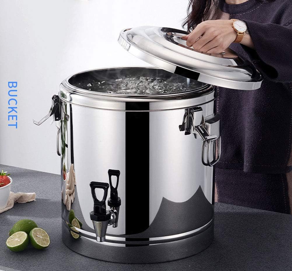 Drink Dispenser Hot Water Dispenser Insulated for Tea Ice Bucket Beverage Warmers Stainless Steel Urn for Coffee Water Milk Tea Sweet Wine Soup for Parties