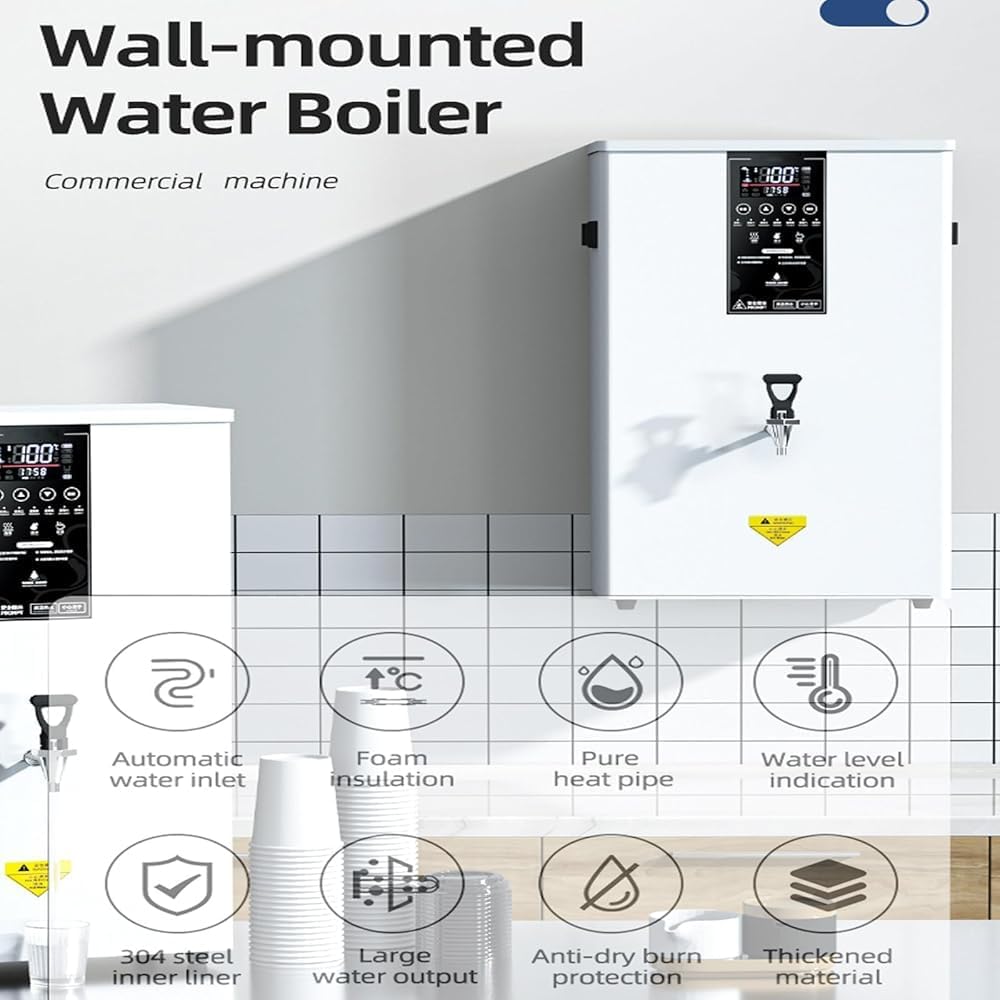 Commercial Hot Water Dispenser Step-Heating Boiling Water Machine Wall-Mounted Tea Coffee Kettle Combination Water Boilers for Home Office,50L (Size:50L)