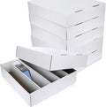 Yexiya 18 Pcs 5000 Count Card Storage Boxes for Trading and Gaming Cards White Cardboard Organizer with Divider Collector Holders Collectibles Box for Sports Basketball Collecting