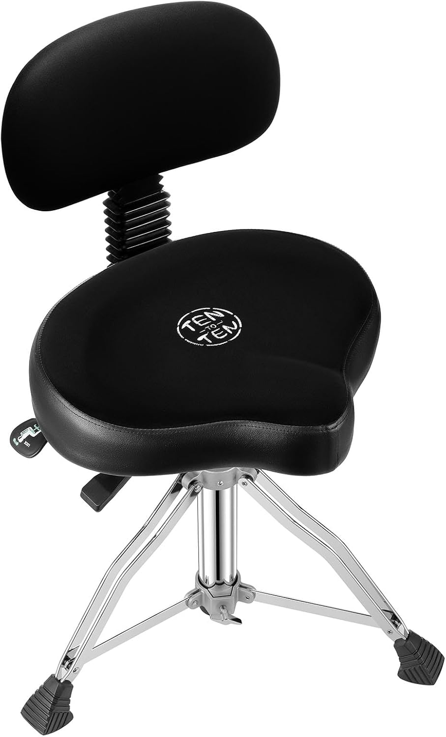 TENTOTEN Drum Throne with Backrest,Drum Stool for Adults|Hydraulic Drum Throne with 45°Angle Adjustable Back,Heavy Duty Drum Seat for Professional Drummers