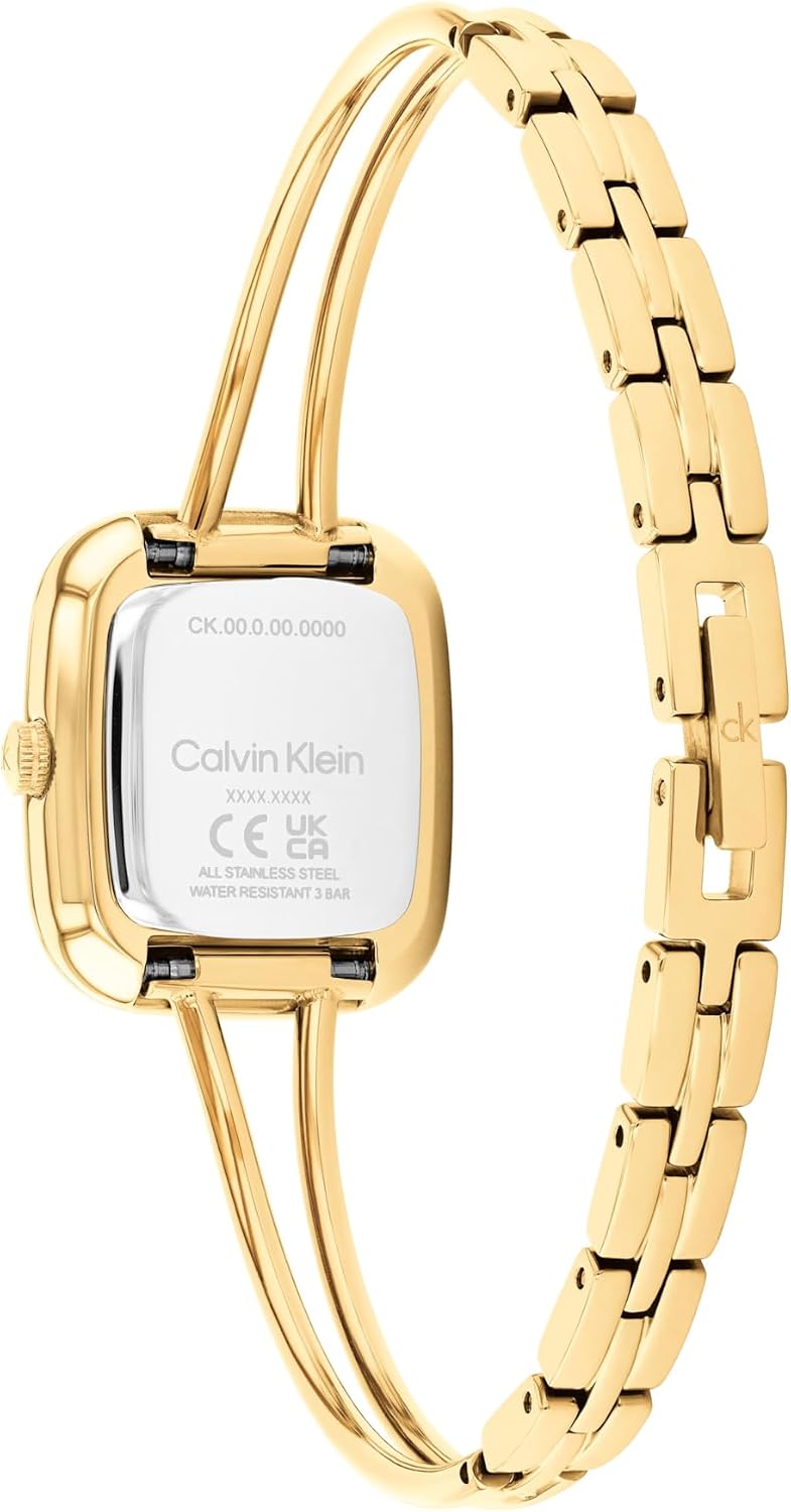 Calvin Klein Women's CK Adore Stainless Steel Watch – 24mm Tank Case, Adjustable Bangle Bracelet, Petite Elegant Design - Gift for Her