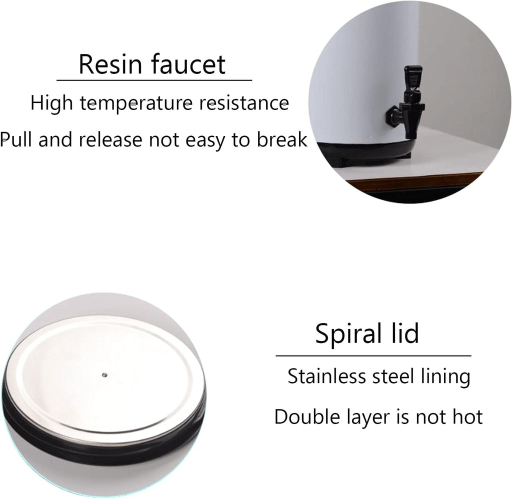 Drink Dispenser Beverage Dispenser with Tap, Commercial Hot Water Dispenser Insulation Container for Milk Tea Mulled Wine Coffee Urn with Foldable Stand Keep Warm for 6-8 Hours for Parties