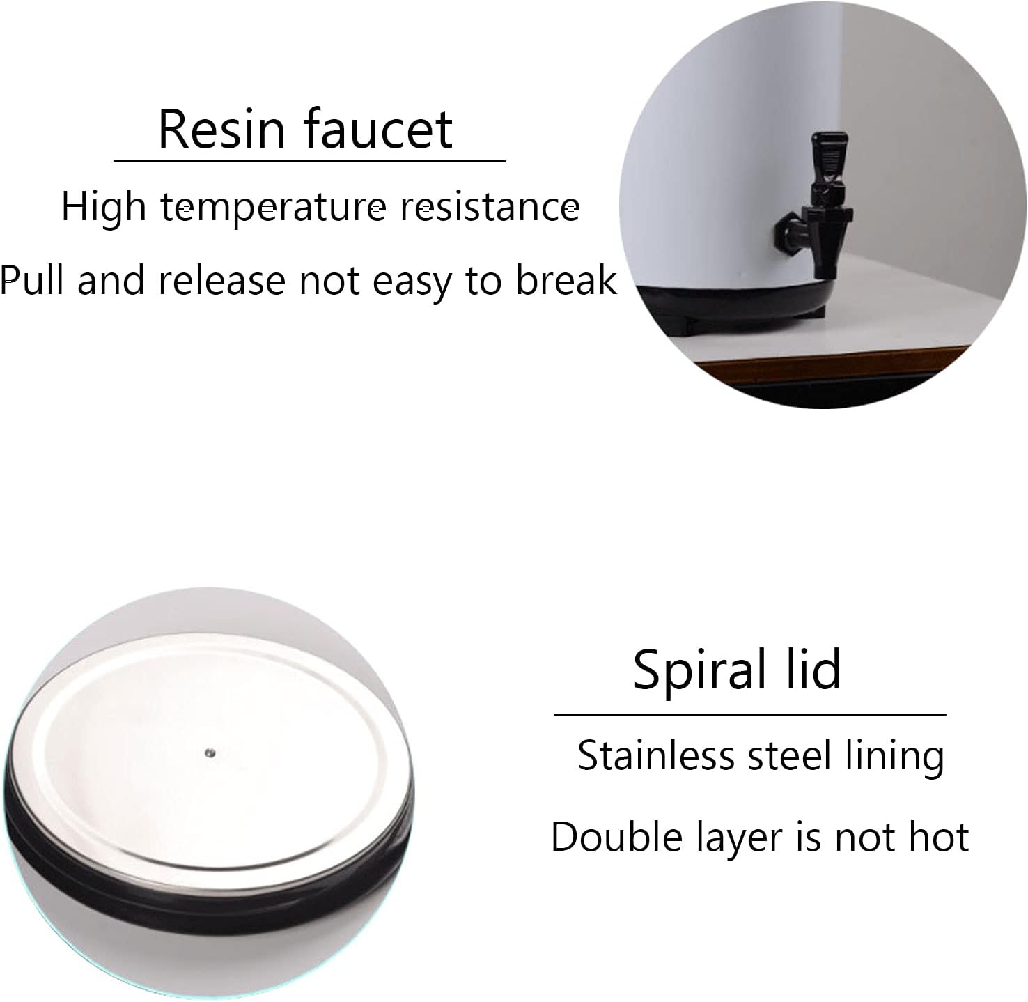 Drink Dispenser Beverage Dispenser with Tap, Commercial Hot Water Dispenser Insulation Container for Milk Tea Mulled Wine Coffee Urn with Foldable Stand Keep Warm for 6-8 Hours for Parties