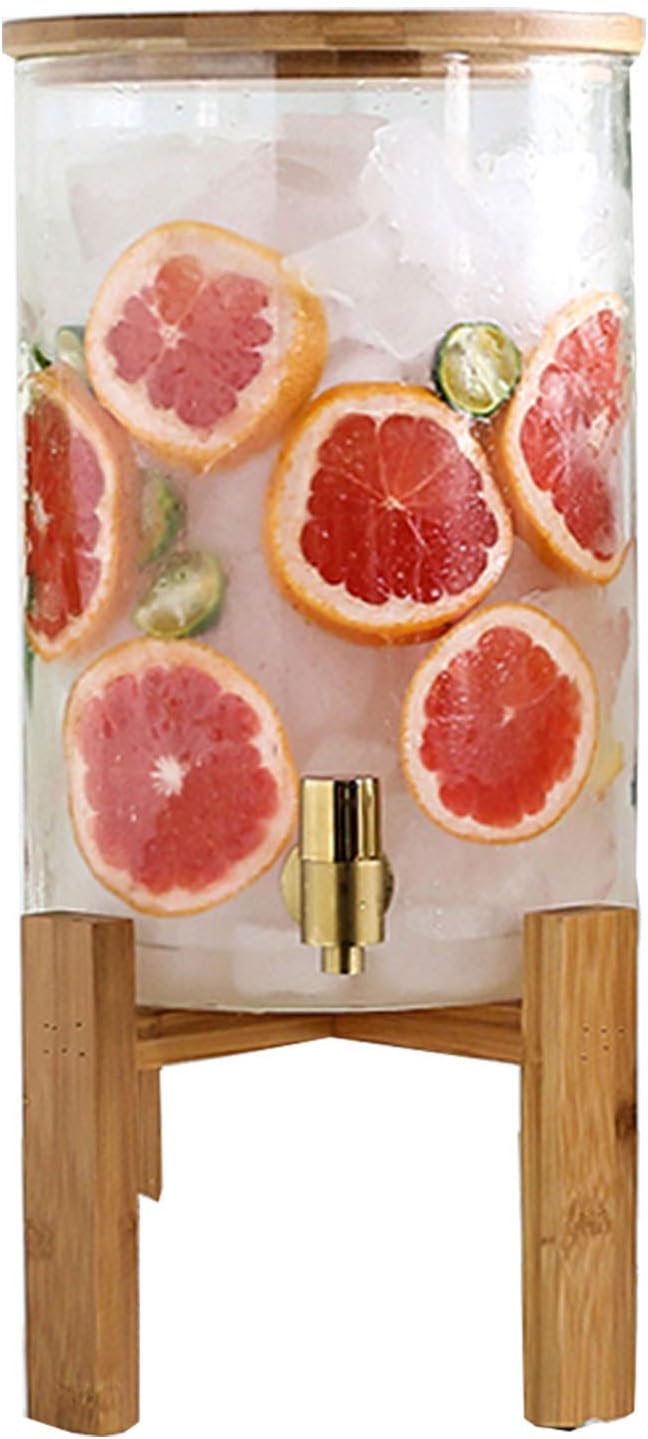 Drink Dispenser Beverage Dispenser with Infuser, Water Dispenser with Spigot, Water Pitcher for Hot/Cold Juice, Beer, Punch, Iced Tea for Parties