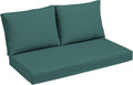 Arden Outdoor Loveseat Cushion Set, 48 x 24, Water Repellent, Fade Resistant, Cushion Set for Couch, Bench, and Swing, Peacock Blue Green Texture