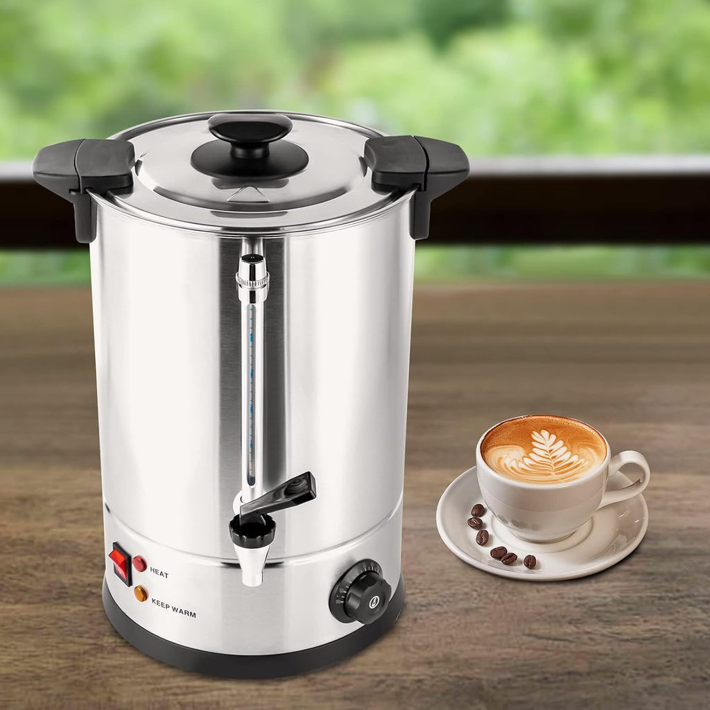 12L Commercial Coffee Maker Stainless Steel Electric Coffee Urns, Coffee Percolator Electric Commercial Urn, Drip Trays Hot Water Large Coffee Dispenser for Home, Party