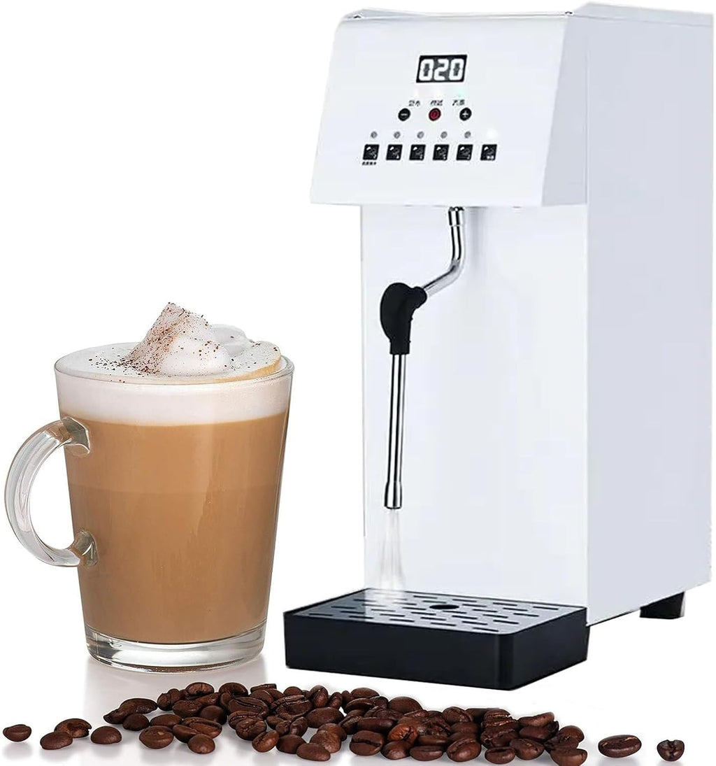Milk Frother,2500W Electric and Steamer, Steam Boiling Hot Water Dispenser, 5-Temp Presets, Single 360° Steam Wands, 6L Stainless Steel Tank, Led Display,
