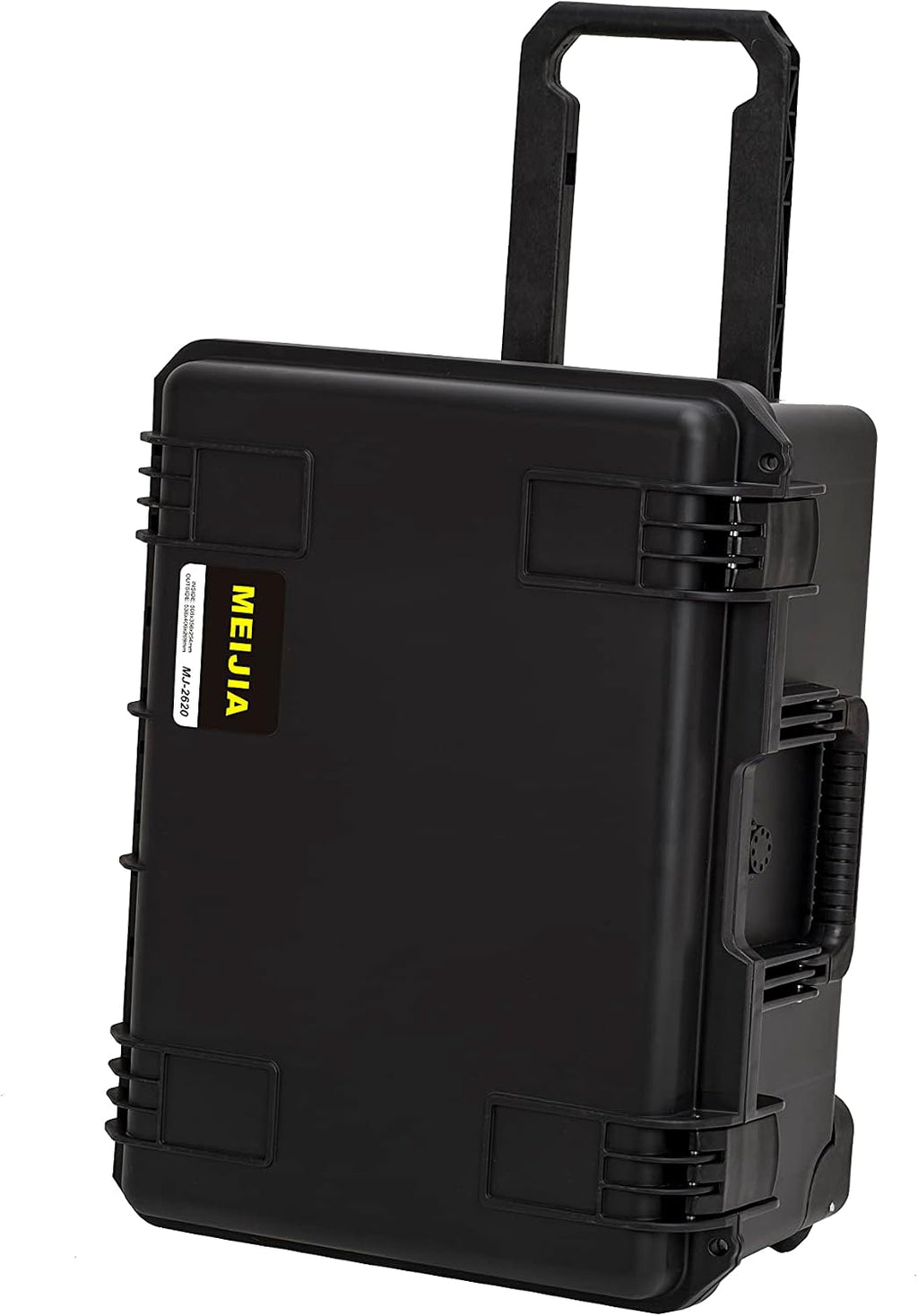 MEIJIA Portable All Weather Waterproof Rolling Hard Case,Camera Case with Customizable Fit Foam,Lightweight design with pull handle and wheels,21.2'x16'x10.51',Black