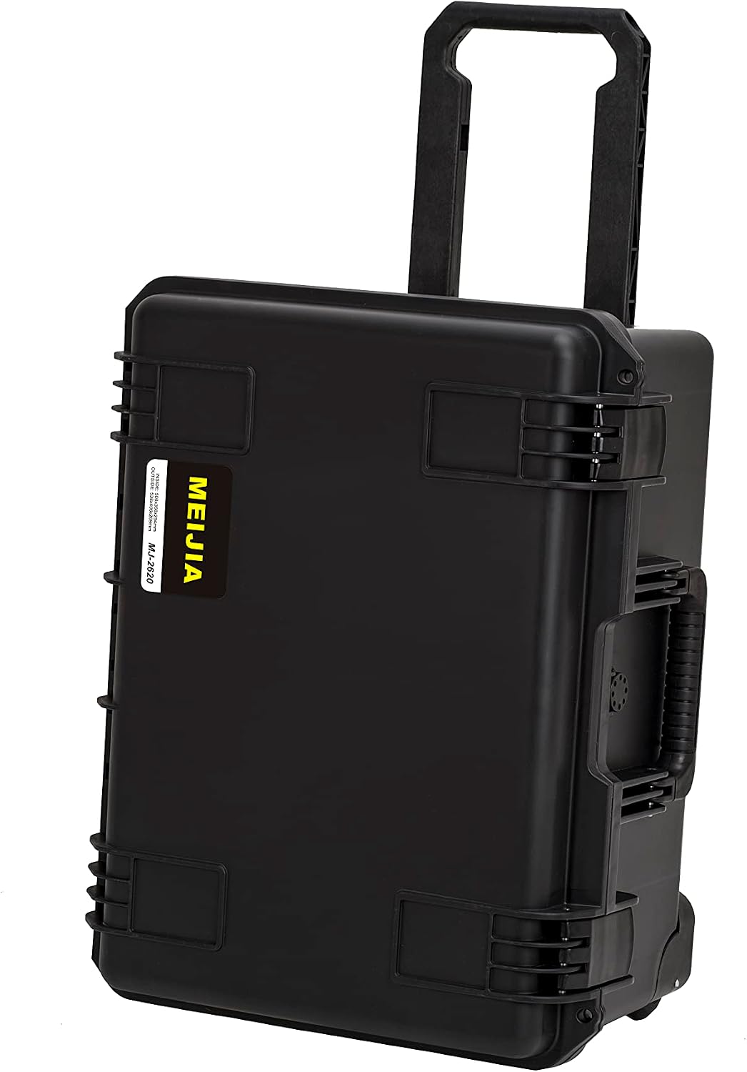 MEIJIA Portable All Weather Waterproof Rolling Hard Case,Camera Case with Customizable Fit Foam,Lightweight design with pull handle and wheels,21.2'x16'x10.51',Black