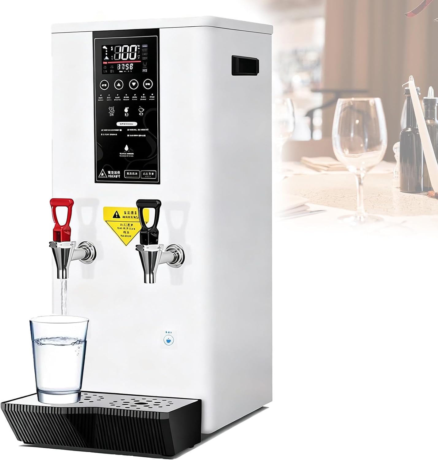 Water Output Commercial Electric Hot Water Dispenser Boiler,Professional Commercial Electric Hot Water Dispenser, for Tea Coffee,Dessert Shop(White) B