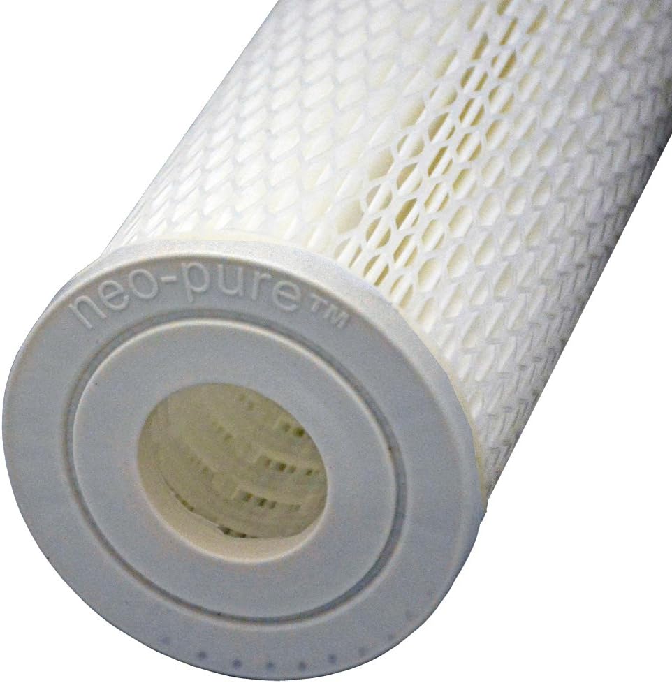Neo-Pure PS-27400-05 40-Inch Standard Efficiency Pleated Water Filter Cartridge with 5 Micron Polyester Media and Polypropylene Core – Case of 25 Units