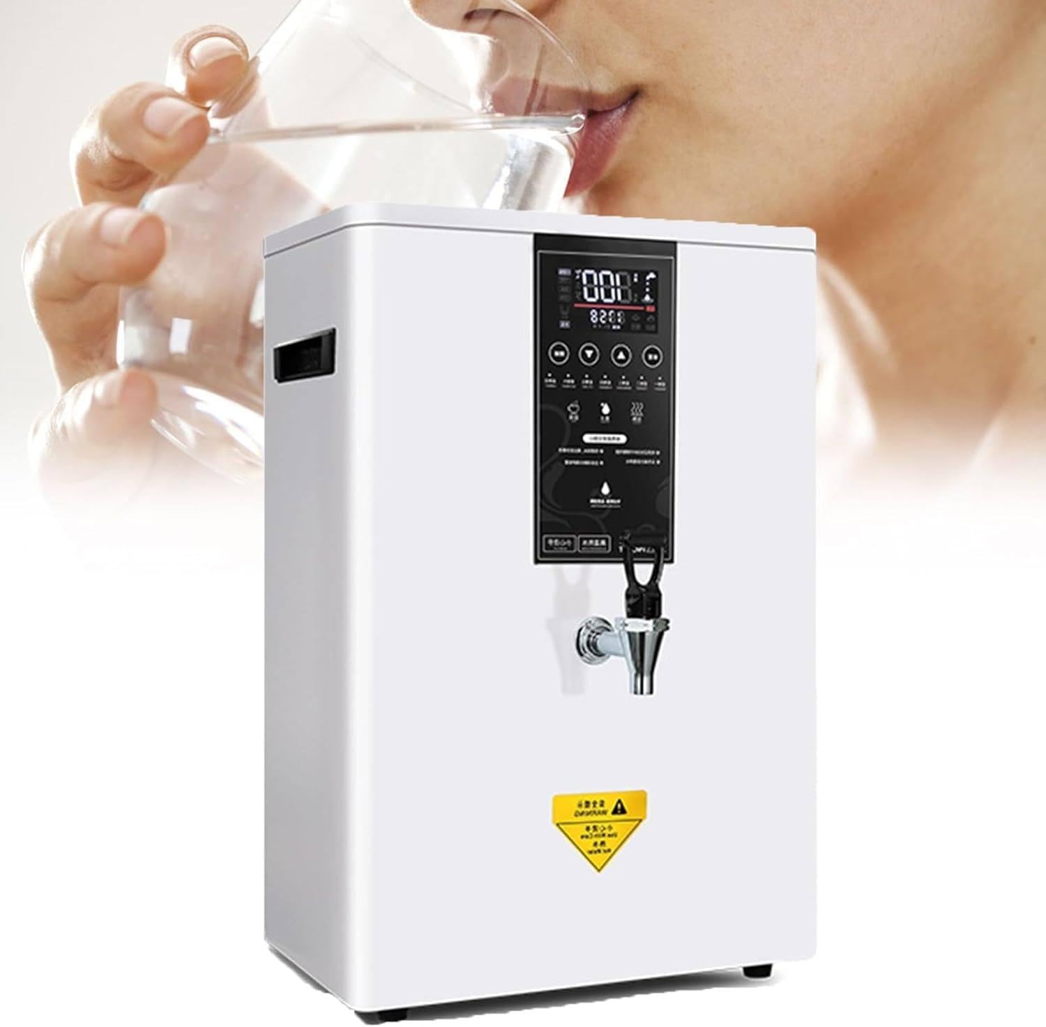 Instant Hot Water Dispensers Automatic, 3000W Commercial Automatic Water Heater with LED Intelligent Control Panel, For Office, Commercial Canteens, Kdf+ Activated Carbon Deep Filtration,50L-White