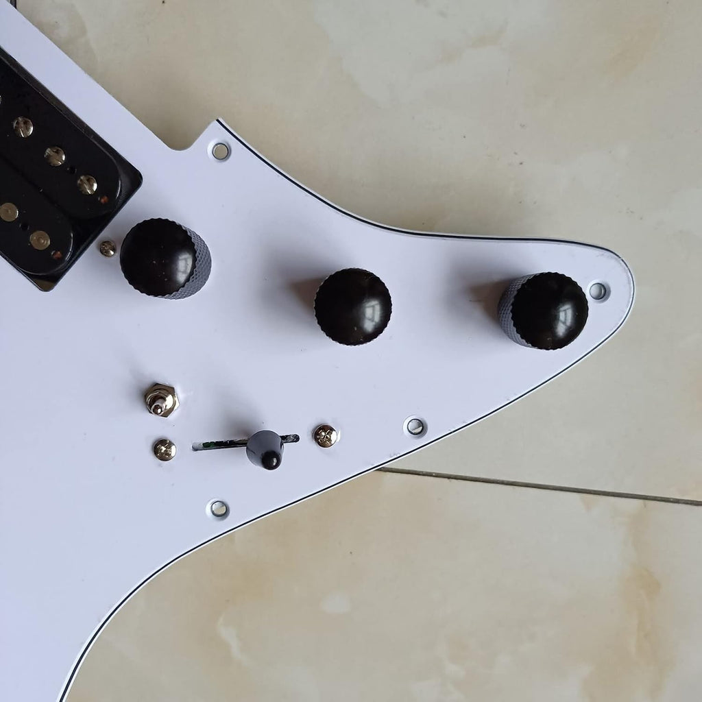 TSTS Left Handed SSH Prewired Loaded Guitar Pickguard Set Black Alnico 5 Pickups for for FD Guitar Prewired Pickup Pickguard