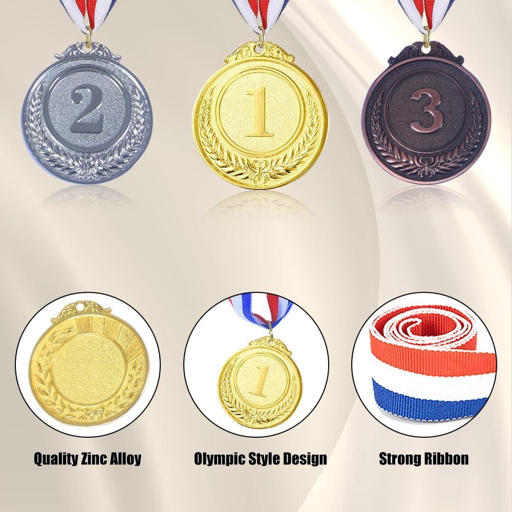 Gold Silver Bronze Award Medals-Winner Medals Gold Silver Bronze Prizes for Competitions, Party, 2 Inches