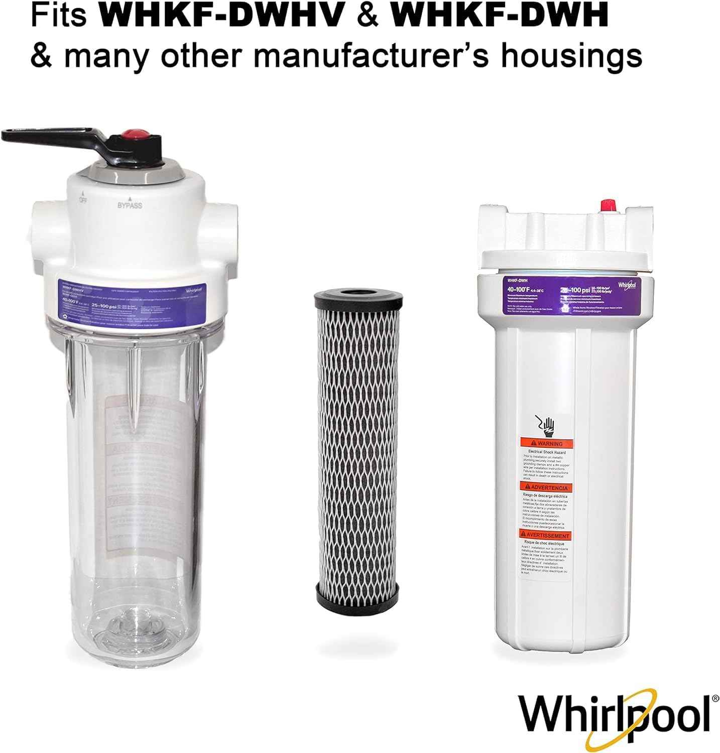 Whirlpool CTO Carbon Wrap Water Filter WHKF-WHWC, Full Case of 24 Filters, NSF Certified 5-Micron Reduces Sediment, Chlorine Taste & Odor for Whole House Filtration or Undersink Drinking System