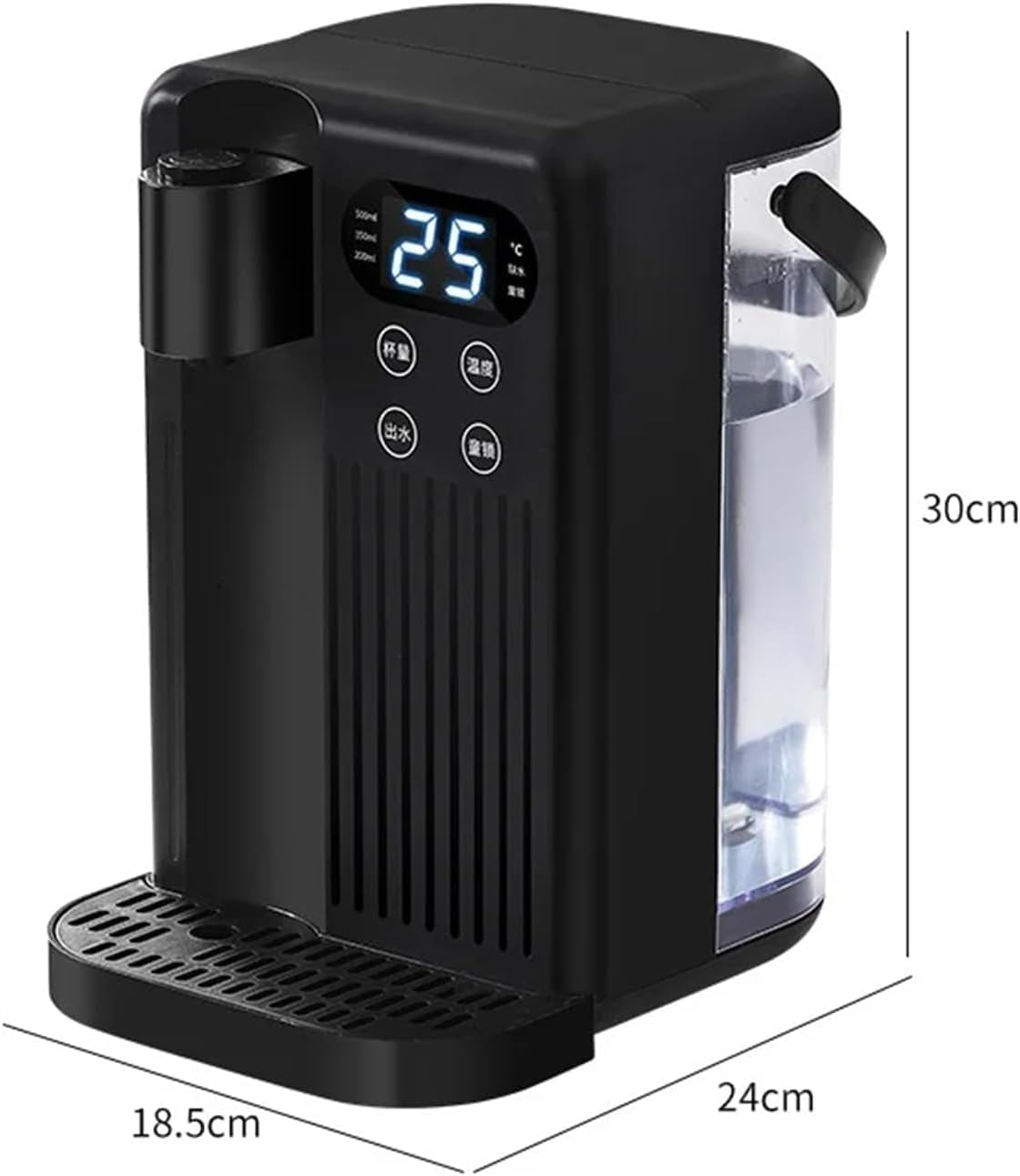 Energy Efficient Boiling Kettle with 3L Water Tank, 2000W Electric Instant Hot Water Dispenser,12 Gear Water Temperature and 8 Gear Water Volume Control, Quick Heating in 3 Seconds,Black