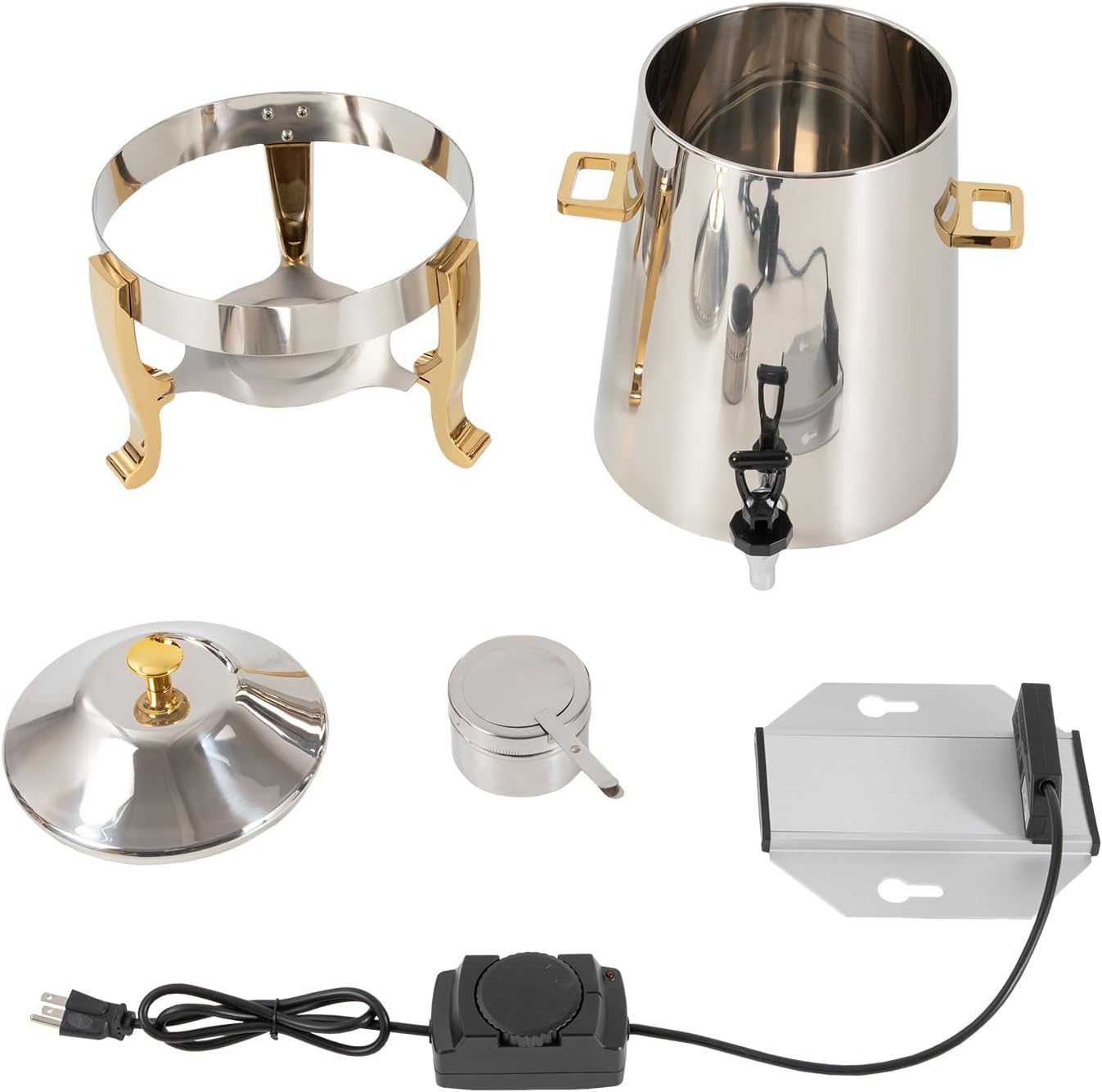Commercial Stainless Steel Coffee Maker Hot Water Urn for Catering, 3.4 Gal/ 13L Large Coffee Dispenser, Hot Drink Dispenser with Spigot for Hot Water Coffee Chocolate Tea