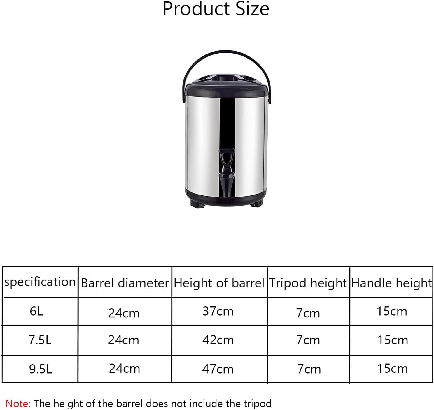 Drink Dispenser Commercial Coffee Urn, Beverage Dispenser with Tap for Mulled Wine Tea Milk Stainless Steel Hot Water Dispenser for Home Party Buffet Keep Warm for 6-8 Hours for Parties