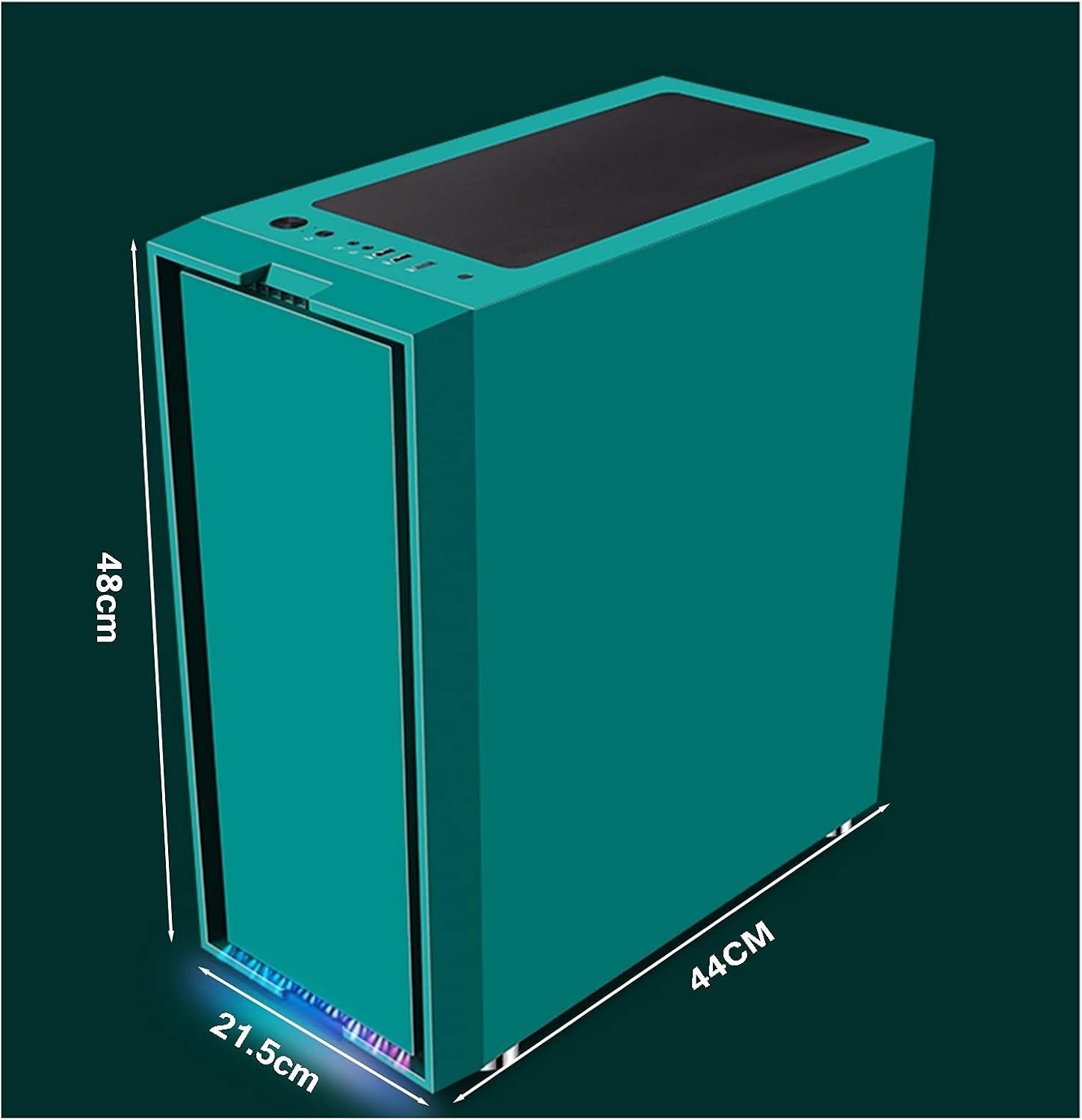 Computer Case, Mid-Tower ATX/M-ATX/ITX PC Gaming Case, Fully Transparent Side Panel, 8 Fan Positions, Support Water Cooling (Size : 44×21.5×48CM)